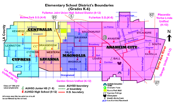 Map of Elementary School (K-6) Boundaries (not in our district)